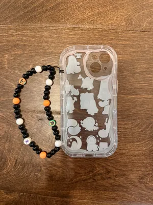 EUC Halloween Ghost iPhone 14 Case with Beaded Strap Multiple thumbnail 2
