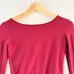 Maje Magicien Bordeaux Red‎ Long Sleeve Low Back Bodysuit Size 2 NEW thumbnail 4