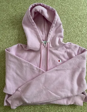 Champion Cropped Light Pink Hoodie thumbnail 1