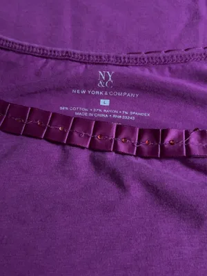 New York & Company Purple Satin-Trim Camisole thumbnail 3