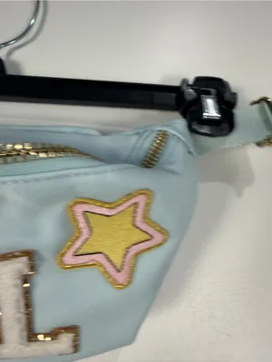 Stoney Clover Lane Fanny Pack MIL Rainbow Stars Light Blue Aqua Belt Bag thumbnail 4
