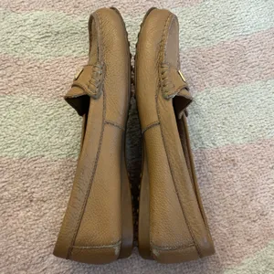 Coach Fredrica Tan Pebbled Leather Driving Loafers Slip-On Flats Preppy Heritage thumbnail 5