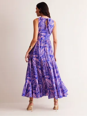 Boden Serena Cotton Tie Maxi Dress Multi Tropical Print Parrot thumbnail 4