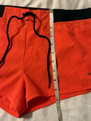 Aveto Women's Orange Athletic Shorts with Black Waistband thumbnail 5