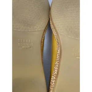 Stuart Weitzman Yellow Patent Leather Loafer Flats Braided Sole Women's 7 thumbnail 12