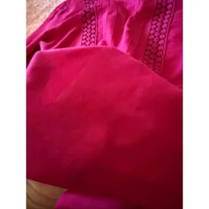 Ann Taylor LOFT Magenta Cotton Blouse Size S Lace Panels thumbnail 7