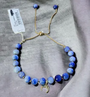 Charming Charlie Blue Bead Pull Clasp Bracelet thumbnail 1