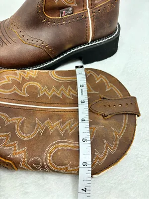 Justin Boots Gypsy Inji L9909 Women's 7B Cowgirl Boots Aged Bark Leather Boots thumbnail 9