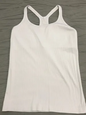 lululemon athletica Off- White Ribbed Racerback Tank thumbnail 1