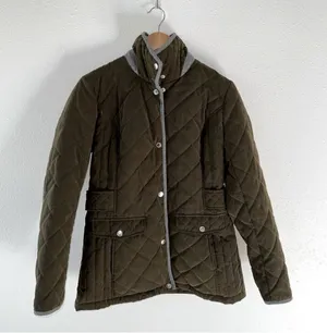 Nautica Olive Green Zip Up Jacket Polyester Lining With Buttons Size Small thumbnail 1