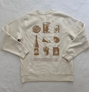 Cream foxtrot cotton crewneck food critic aesthetic thumbnail 1