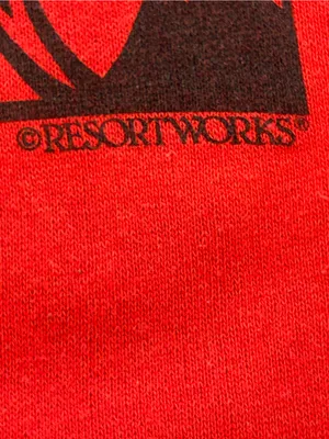 VTG 80s Aspen Colorado Ski Resort Sweatshirt L Red Graphic Retro Beach made USA thumbnail 5