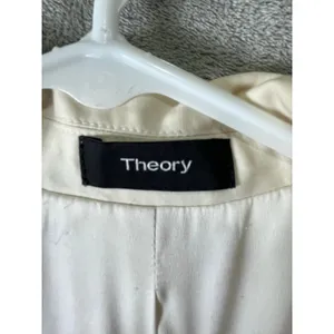 Theory‎ Ivory Single Button Blazer Jacket Tailored Quiet Luxury Career Chic 4 thumbnail 6