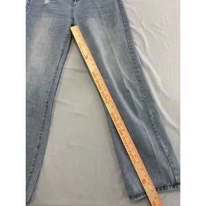 Kittenish High Waisted Distressed Straight Leg Jeans Light Wash‎ Size 28 thumbnail 8