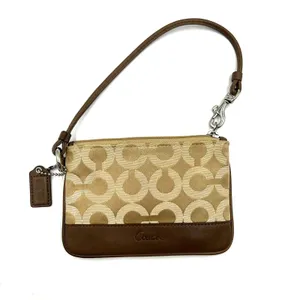 Coach Wristlet Signature C Op Art Sateen Jacquard Brown thumbnail 2