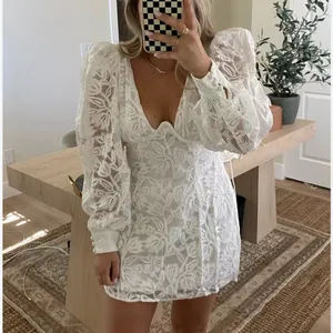 NWT NEW For Love & Lemons Maureen Mini Dress White Lace Size XS thumbnail 11