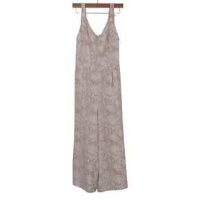 LOFT Outlet Womens Neutral Snakeskin Print Wide Leg Sleeveless Jumpsuit Size 10 thumbnail 2