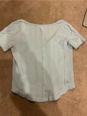 Altar'd State Light Blue Scoop Neck Short Sleeve Top thumbnail 3