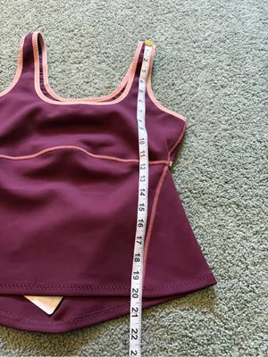 Fabletics Barrier Scuba Tank Top Womens Size XL NWT Maroon/Burgundy Athletic thumbnail 6