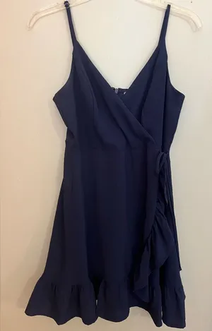 Altar’d State‎ Navy Blue Ruffle Mini Dress. Size M thumbnail 1