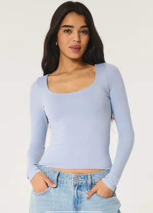 Hollister baby blue long sleeve top! thumbnail 2