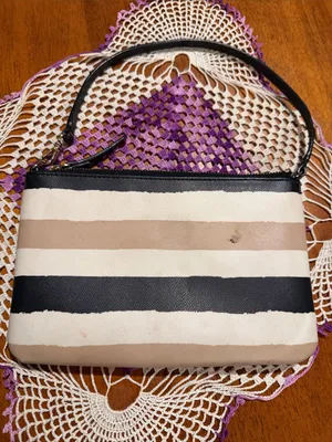 kate spade Striped Shoulder Bag in Black, Cream & Tan thumbnail 4