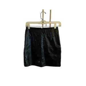 Vintage 90s eyecandy black pleather vegan leather party girl festival Mini Skirt thumbnail 5