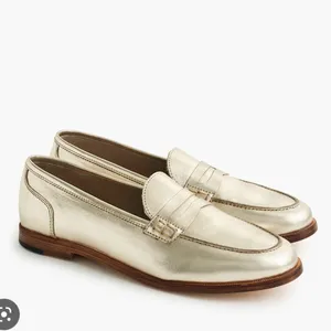 J Crew Ryan Penny Loafer in Metallic Gold thumbnail 2