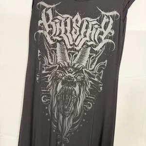 Killstar Bellow Maxi Dress Baphomet Graphic Print Grunge Goth Gothic Punk Black thumbnail 3