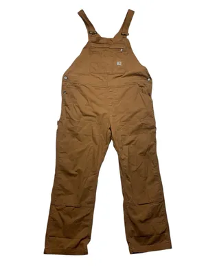 Carhartt women's size XL short loose fit Duck Canvas Bib Overalls thumbnail 2