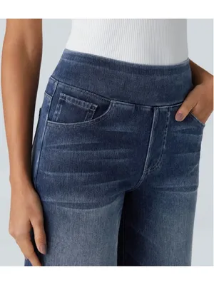 Halara Flex™ High Waisted Pockets Baggy Wide Leg Washed Casual Jeans Size XL NWT thumbnail 4