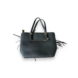 Womens Large Black Fringe Suede Embossed Studded Shoulder Bag Western Festival thumbnail 3
