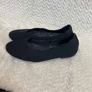Skechers Cleo Black Knit Stretchy Ballet Flats‎ Women’s 8 | classic preppy thumbnail 3
