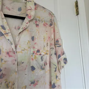 Victoria's Secret Short Sleeve Button Up Pajama Shirt Size Large thumbnail 3