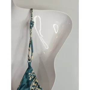 Zara Blue & White Satin Effect Paisley Mini Slip Dress Womens XS Y2K Retro‎ thumbnail 8