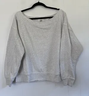 American Eagle Womens Gray Heather Boat Neck Oversized Sweatshirt Size M M/M/M thumbnail 1