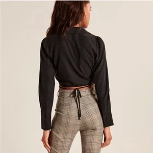 Abercrombie & Fitch Cropped Tie Waist Button Down thumbnail 3