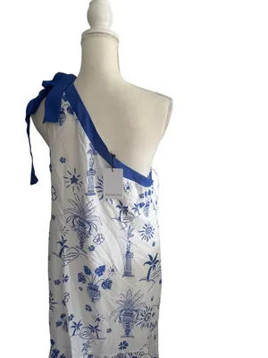 SUGARLIPS Blue White Aegean Maxi Vacay Dress Sz Large NEW NWT thumbnail 6