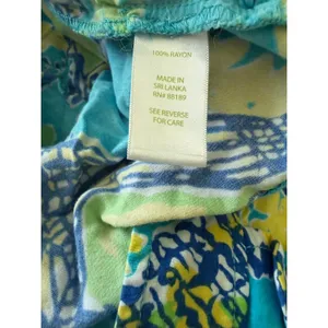 Lilly Pulitzer Callahan Shorts XS Blue Green‎ Seashell Print Rayon Beach Summer thumbnail 8