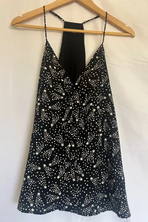 Vici Black and White Starprint spaghetti strap top thumbnail 1