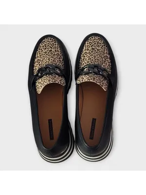 Good Choice Women's Geneva Animal Print Chain Slip On Platform Loafers Size 9 thumbnail 4