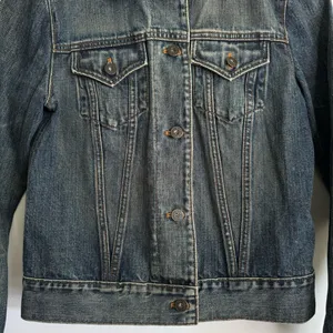 Vintage 200”s Gap Denim Jean Jacket Dark Mud Wash Preppy Size S Y2K thumbnail 5