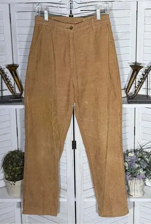 Woolrich Vintage 90s Y2K corduroy pants light brown cotton wide legs sz 10 thumbnail 1