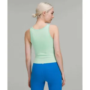 Lululemon Ebb to Street Cropped Tank Top Rib Map Wild Mint Ice Green Size 10 thumbnail 2