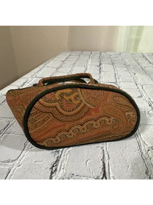 ETRO Paisley Mini Libra Hand Bag Tote Small Nylon Clasp Fabric Pattern Authentic thumbnail 7