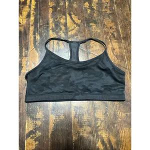 Lululemon strappy gray camo sporty size 10 yoga bra thumbnail 2