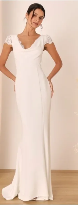 LULU's Bridal Wedding Chic Modern Sexy Elegant Lace Mermaid Trumpet Gown NWOT thumbnail 1