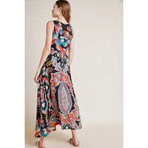 Anthropologie‎ Maeve Paisley Floral Sleeveless Maxi Dress Womens Size XS thumbnail 2