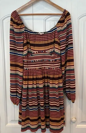 Cato Textured‎ Multi Color Stripe Dress Size XL thumbnail 1
