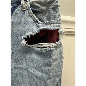 American Eagle Highest Rise 90s Boyfriend Jeans Womens Size 10~Distressed Plaid thumbnail 5